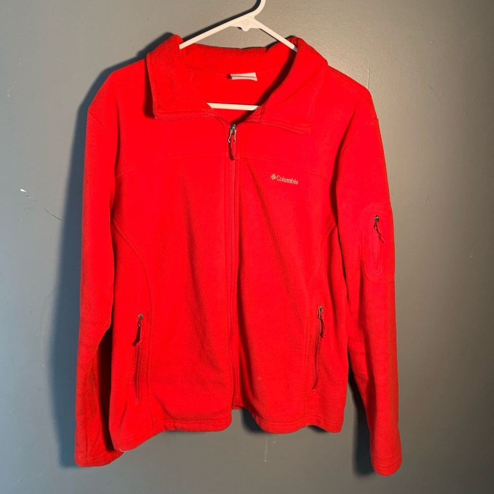 Columbia Fleece Full Zip Jacket Red